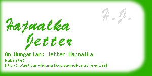 hajnalka jetter business card